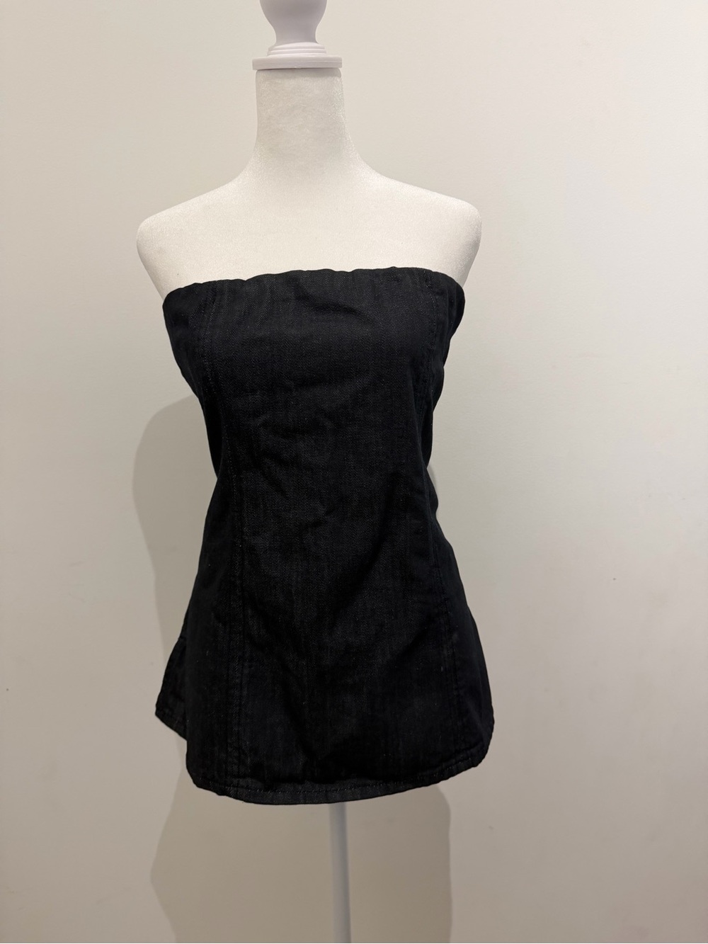 Zara Navy Denim Straples Top - Picture 2 of 4